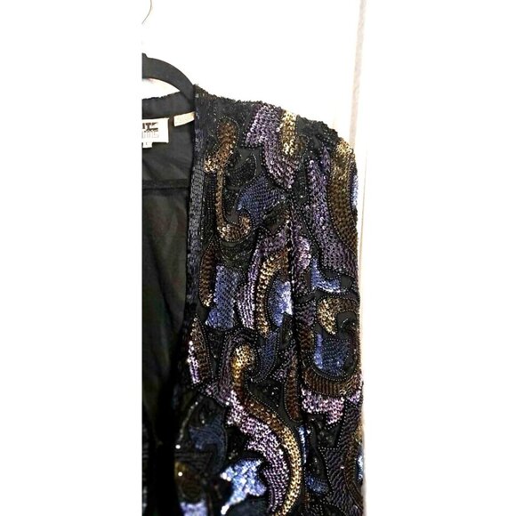 Vintage Womens Niteline Heavily Sequins Hundreds Jacket Size Large - Picture 6 of 7